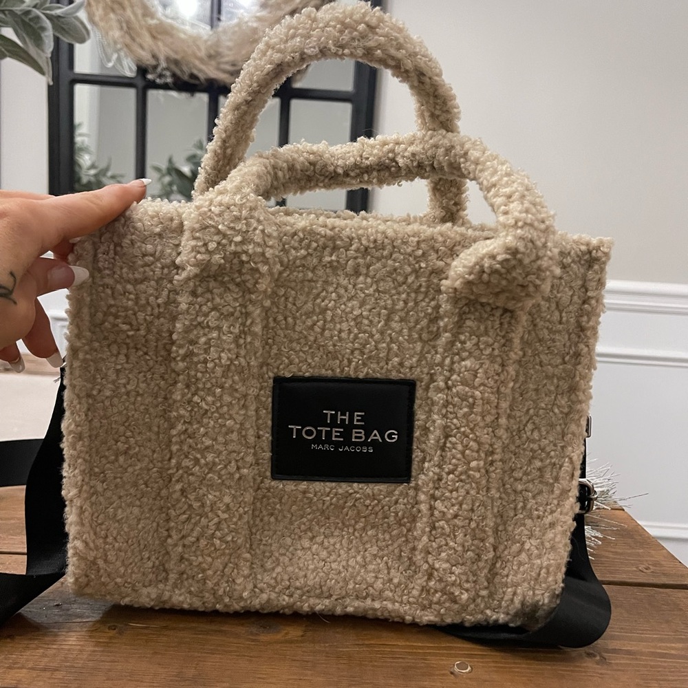 Beige The Mini Teddy tote bag from Marc Jacobs